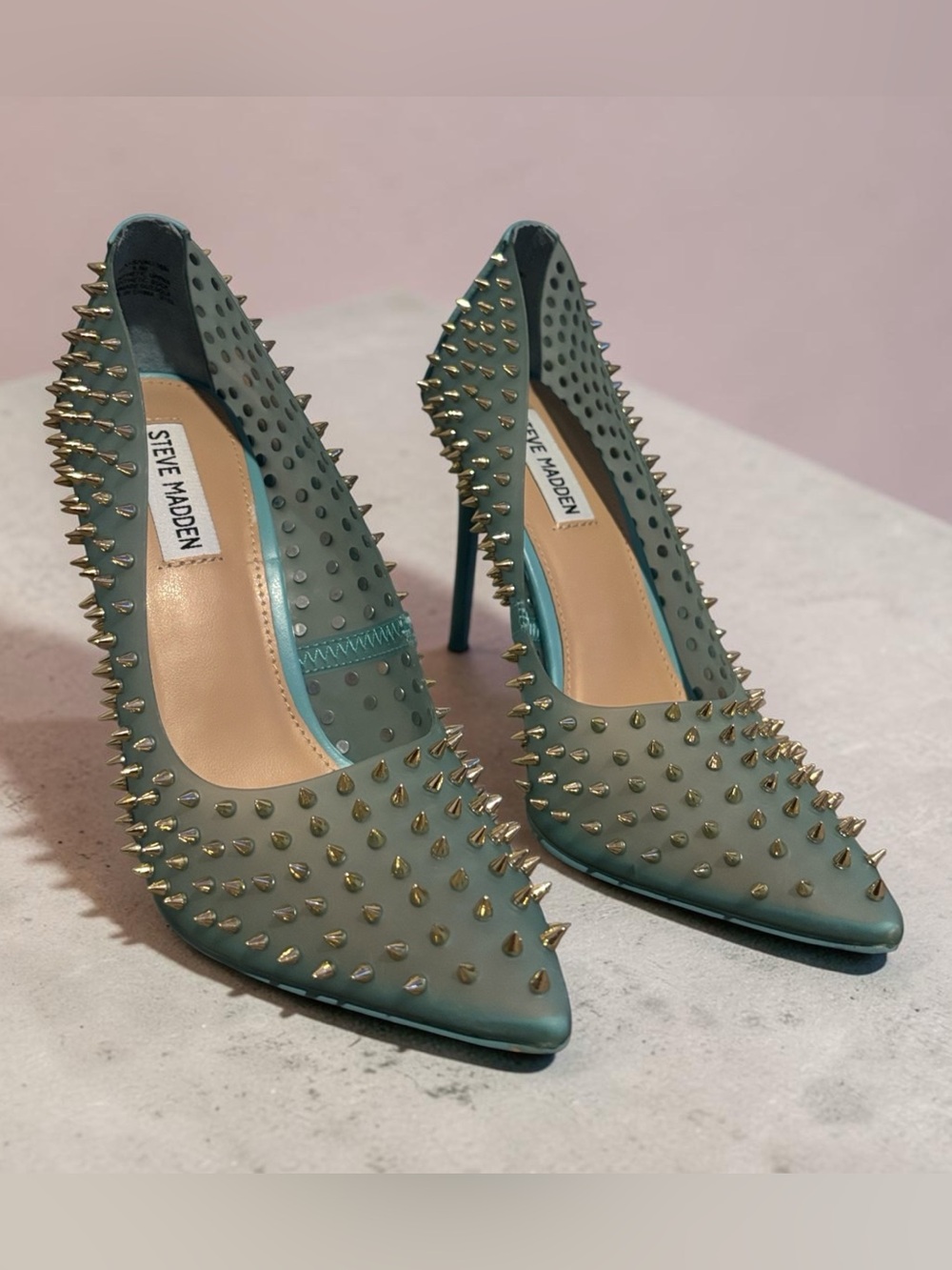 Steve Madden Light Blue Pointed Spike Stiletto Heels